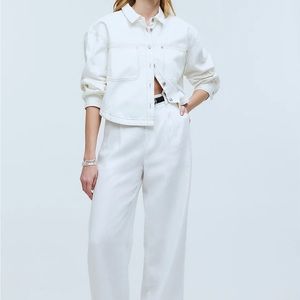 NWT The Petite Harlow Wide-Leg Pant in 100% Linen from Madewell